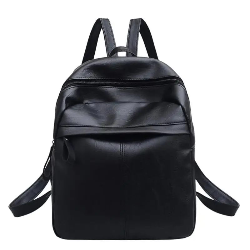 

Women Simpel Solid Backpacks for Teen Girls Shoulder Bag Zipper School Rucksack Preppy Style 2019 Mochila Brand Fashion Z60