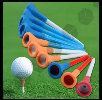 

Free Shipping 50pcs/bag Multi Color Plastic New Golf Tees Rubber Cushion Top