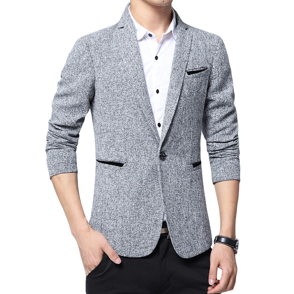 Брендовый мужской пиджак в винтажном стиле, зимнее теплое пальто в деловом стиле, повседневные Пиджаки, Мужской приталенный пиджак