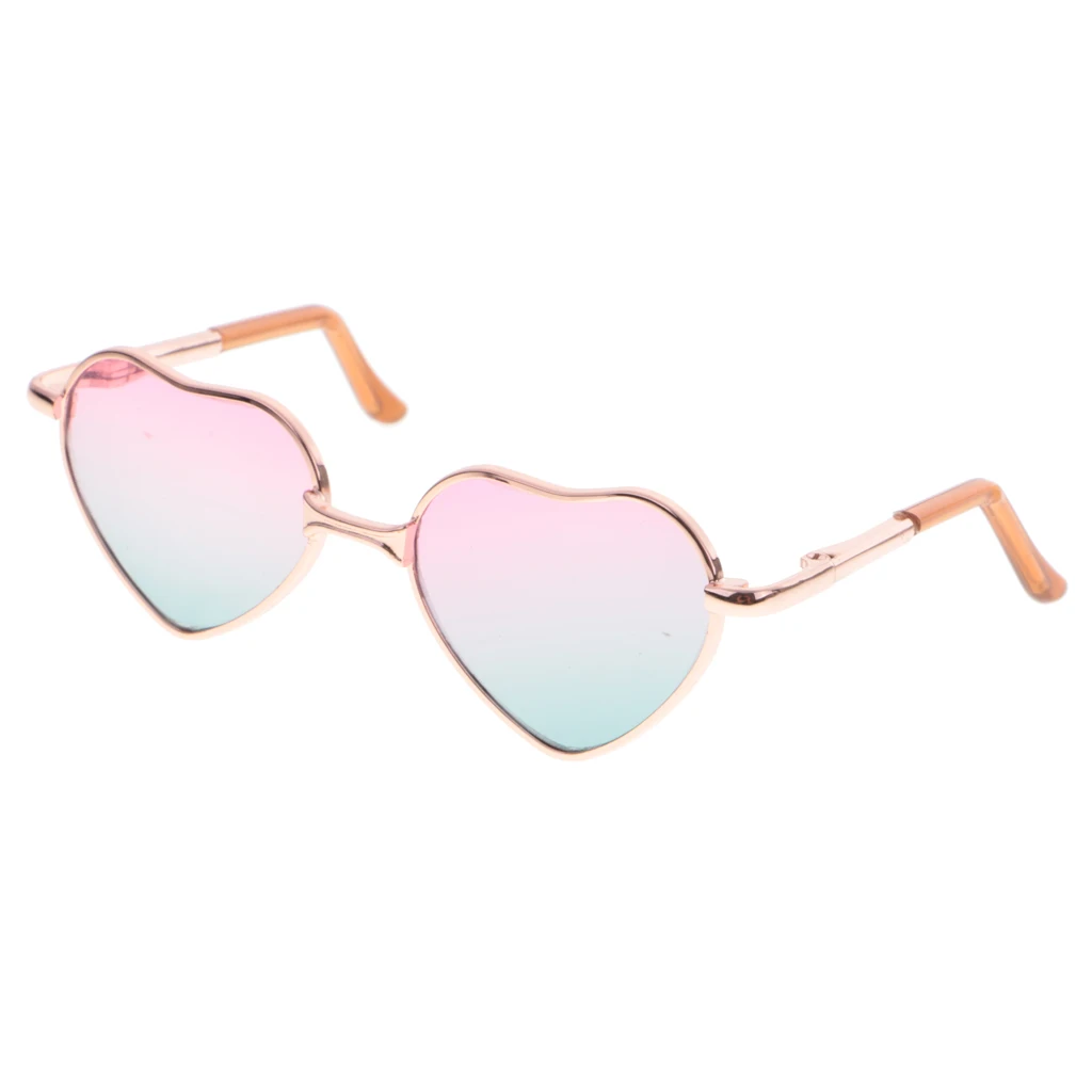 New Cute Gradient Colored 1/6 Heart Shaped Doll Glasses Eyeglasses Sunglasses For Blythe Doll 12'' Dolls Dress up Accessories