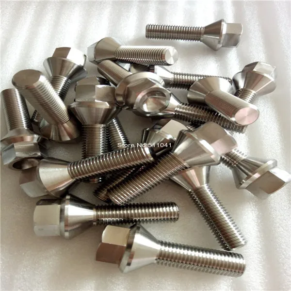 M12x1.5*58 Titanium Lug Bolts Aerospace Grade 6AL4V Titanium 200pcs Titanium lug nut for racing car ,free shipping new 2014 titanium caps for bolts head caps socket head wholesale 300pieces titanium bike parts titanium bolts screws