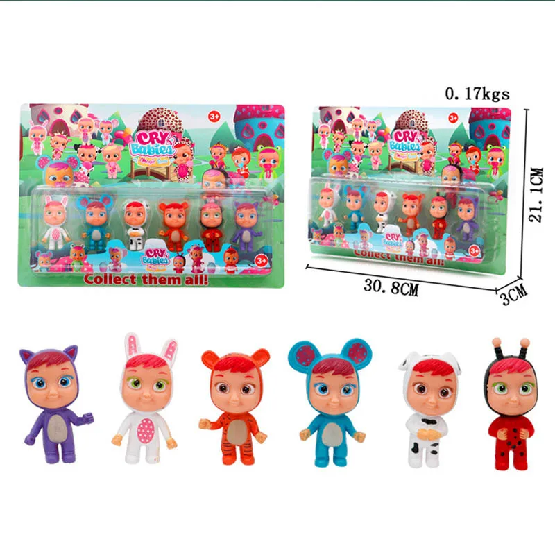

6pcs Cry Babies Magic Tears Crying doll Toys Squishy Poopsie Slime Surprise Squishy cry and sing for kids gifts