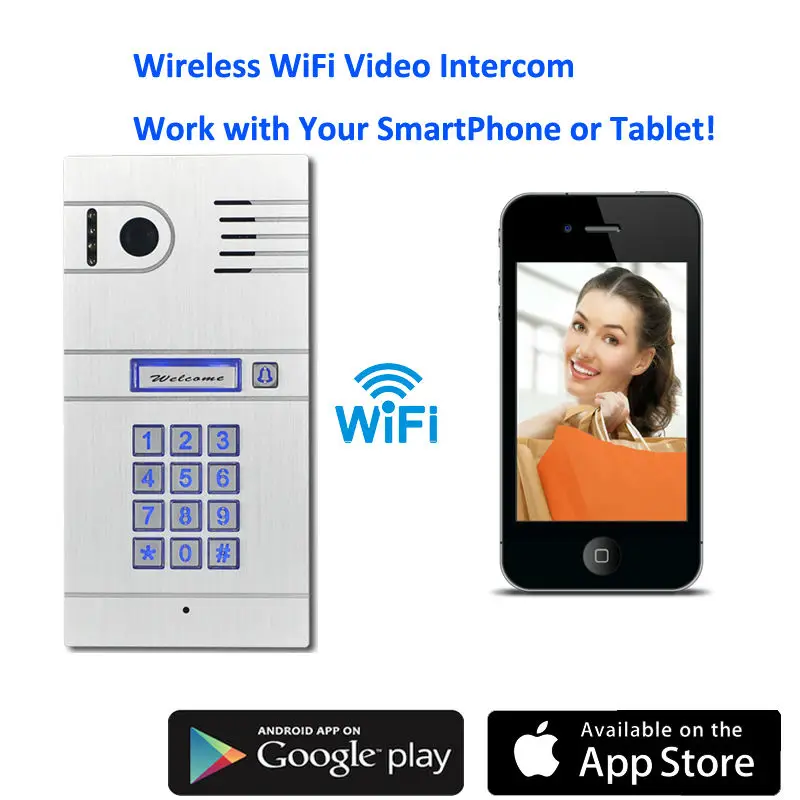 

WiFi Wireless Video Door Phone System Wireless Control IP Camera Video Intercom Remote Control Smart Doorbell via Smartphones