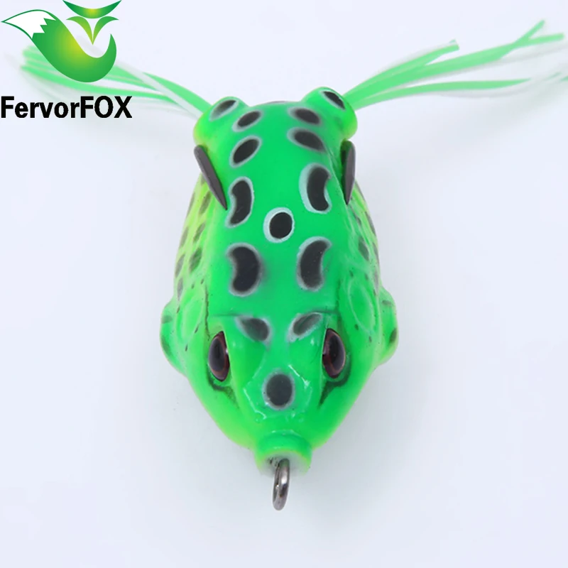 FervorFOX 1PC soft tube bait japan plastic fishing lures frog lure treble hooks Topwater ray frog 5.5CM 13G artificial soft bait