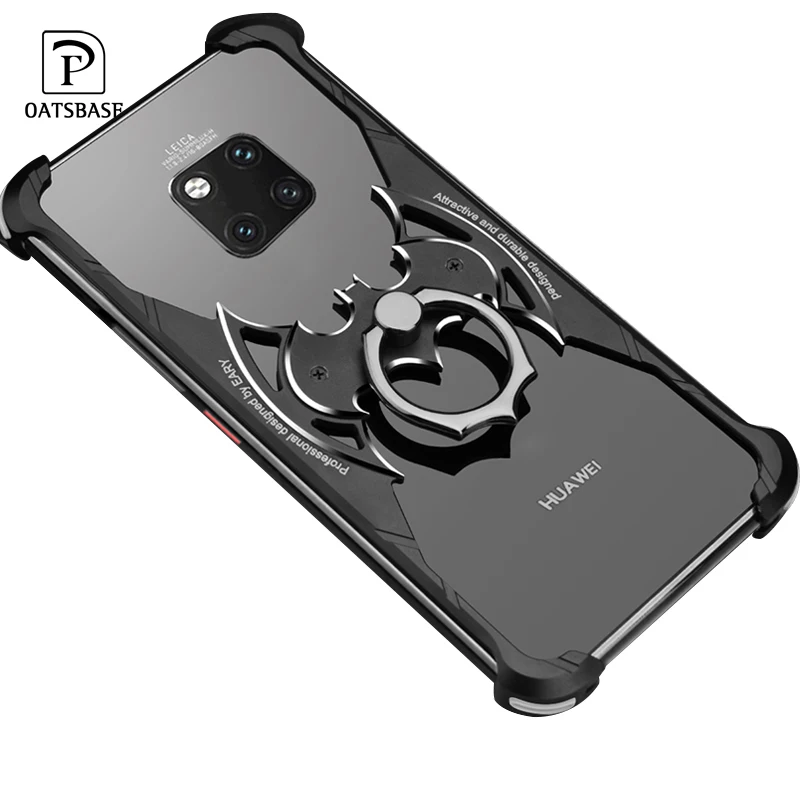 

OATSBASF with bat ring holder Luxury Case For Huawei mate 20 Case for Huawei mate 20 Pro RS 20X Shell Metal Bumper back cover