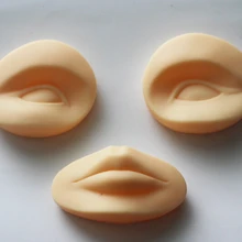 3D Перманентный макияж кожа для обучения татуировкам 10 компл./лот запасные части 2 глаза+ 1 губы для обучения манекен головы