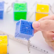 2 шт. дизайн пластиковый кубик лабиринт брелок для ключей с бусинами детские развивающие игрушки модные детские подарки стол декомпрессия