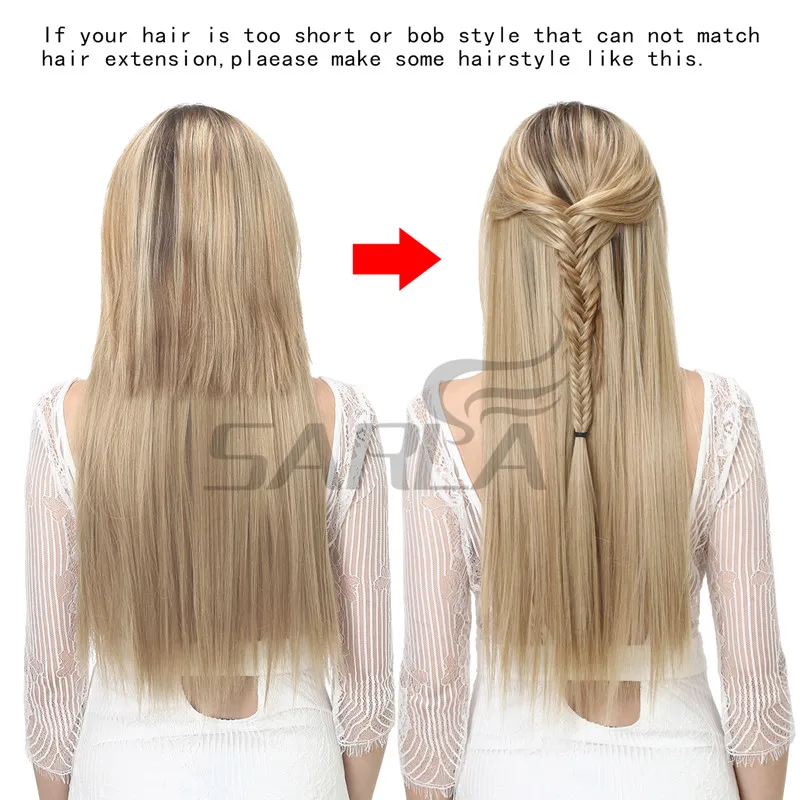 Clip In Hair Extension Ombre Bayalage Long Straight Flase Hair Pieces For Women 24\