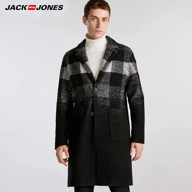 Jack Jones Осень Зима Новое мужское шерстяное длинное шерстяное пальто | 218327513