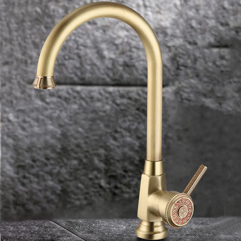 

Kitchen faucet Ancient vegetable pot faucet Copper rotary hot and cold vegetable pot faucet