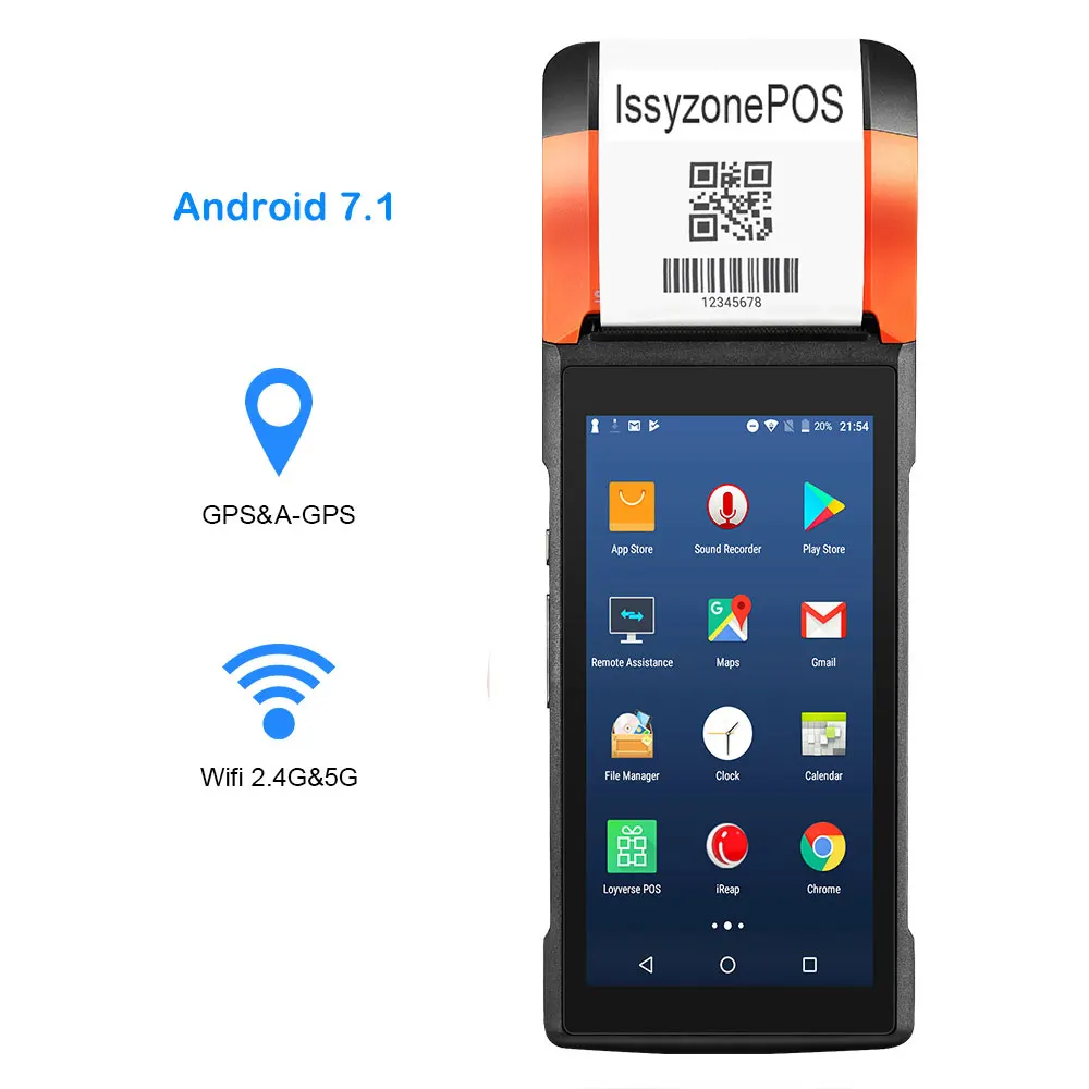 

Sunmi V2 PDA Android 7.1 Handheld Thermal Receipt Printer POS Terminal PDA eSIM 4G WiFi with Camera speaker for mobile order