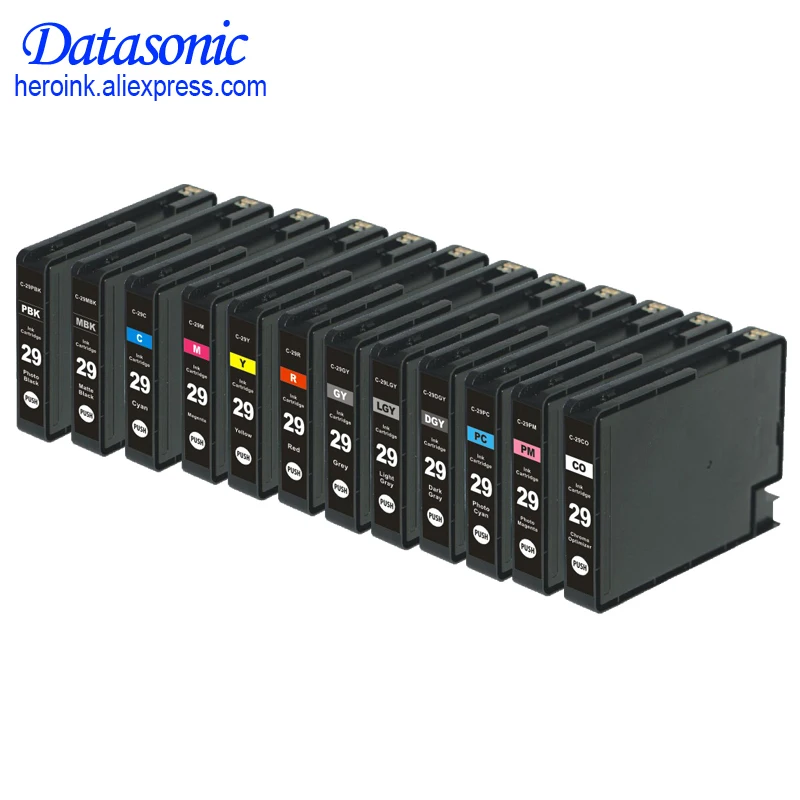 DAT 12PK For Canon PGI-29 PGI29 Ink Cartridge Pigment Compatible For Canon Ink PIXMA PRO - 1 Printer DAT 12PK For Canon PGI-29 PGI29 Ink Cartridge Pigment Compatible For Canon Ink PIXMA PRO - 1 Printer