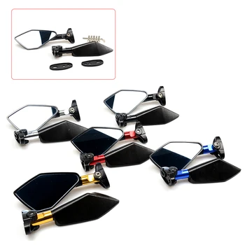 

Universal Aluminum motorcycle Mirror Moto Rear Side Blue Glass Mirror for honda yamaha R1 R3 R6 kawasaki Z750 Z800 ktm bmw honda