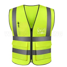 Светоотражающая рабочая одежда для мужчин и женщин Рабочая мотоциклетная высокая видимость защитная одежда жилет с несколькими карманами