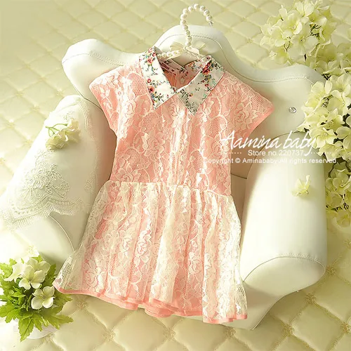 Aamina Retro Lace Baby Girls Dresses Summer 2016 New Baby Boutique Clothing Sale For Pieces