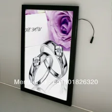 Подсветкой Рекламный Плакат рамка для показа рекламы, a2 светодиодный тонкий световой короб из алюминия