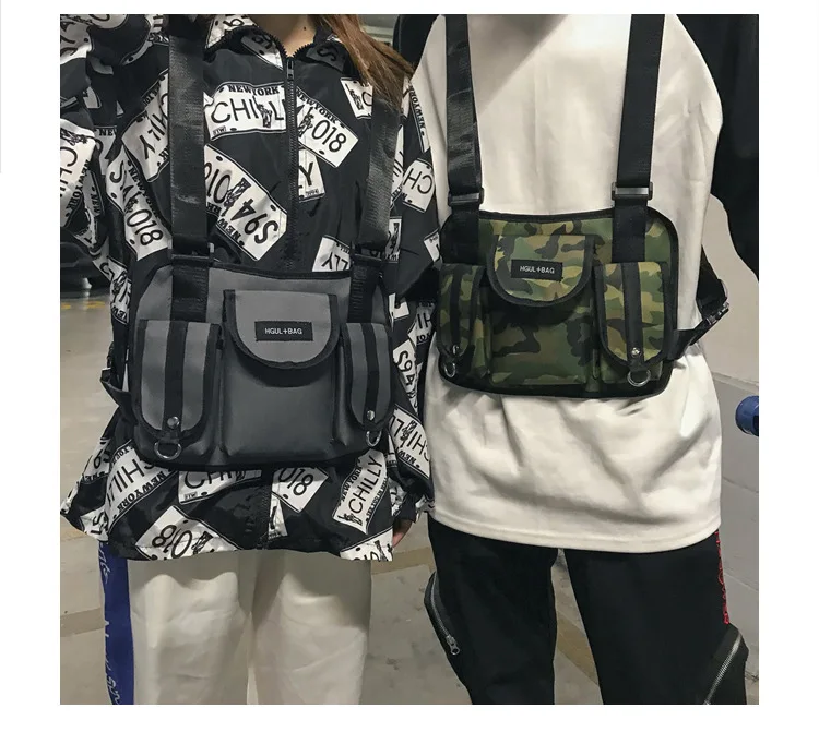 2019 новый дизайн мода Грудь Rig поясная сумка хоп Уличная функциональная тактическая нагрудная сумка через плечо Bolso
