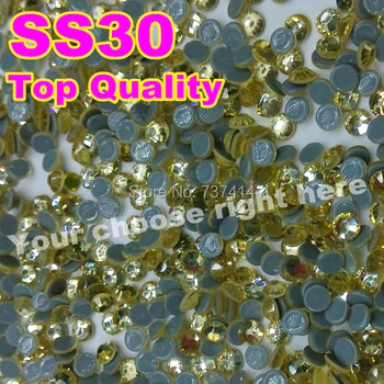 

Top Quality Lt.yellow ss30 2gross/bag Jonquil Hot Fix Rhinestone,More Shiny,More Brigst hotfix stones ,With glue