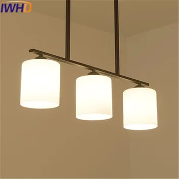 

IWHD 3Heads Led Pendant Lamp Moddern Fashion Glass Hanging Lights Creative Iron Hanglamp Dining Room Kitchen Luminaire Lustre
