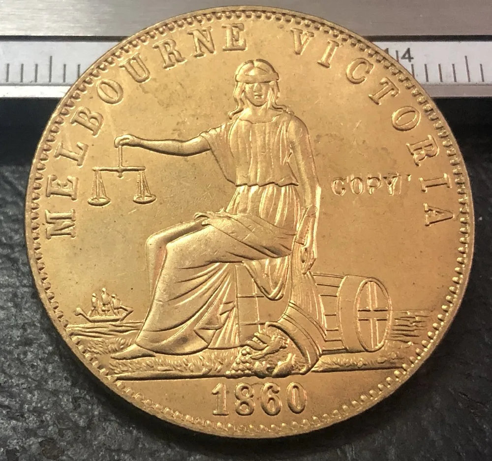 

1860 Australia-Colonial 1/2 Penny Victoria Copper Token Copy