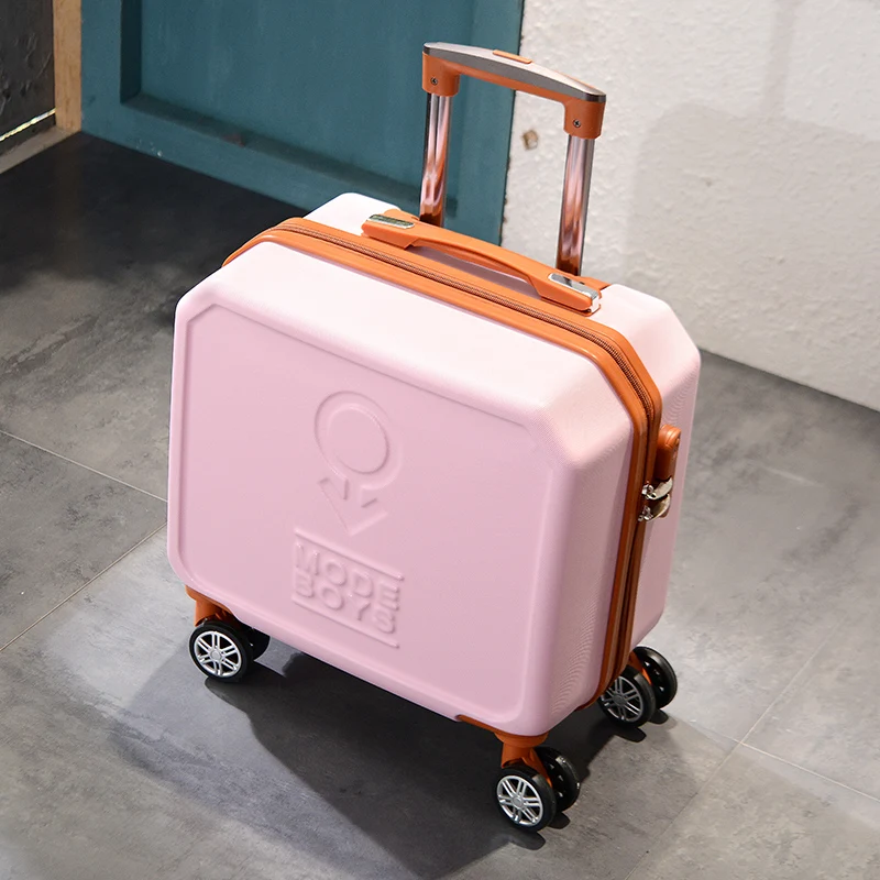 Мини Универсальная дорожная сумка для багажа на колесиках для женщин, 18 дюймов, чемодан на колесиках, маленькая коробка с паролем, модный стиль, винтажный чемодан на колесиках
