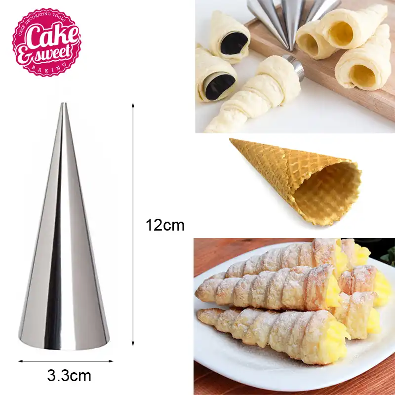 12pcs Set Stainless Steel Spiral Croissant Tubes Horn Moulds Conical Tube Cone Pastry Roll Molds Croissants Diy Baking Tools Baking Tools Mold Tooltool Diy Aliexpress
