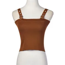 Трикотажные топы Женская сорочка жилет простой эластичный дамы с квадратным вырезом тонкий сексуальный топы лямки отрегулировать P5