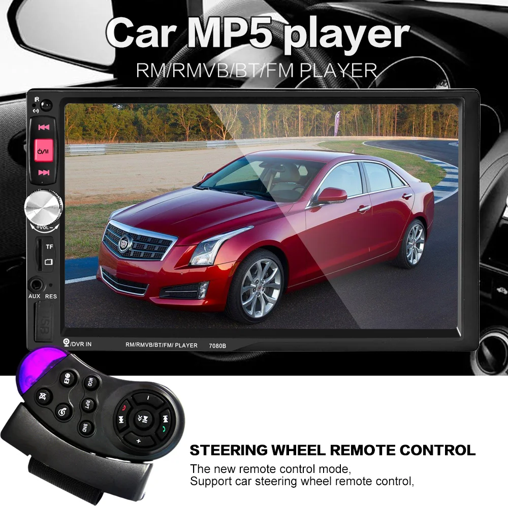 NEW 2 Din Car Video Player 7'' HD Touch Screen 1080P Bluetooth Stereo
