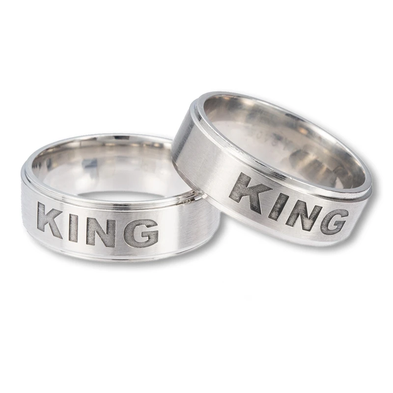 Gaxybb Hot Stainless Steel Rings Lover design from YOUR QUEEN and YOUR KING couple rings for lovers gifts