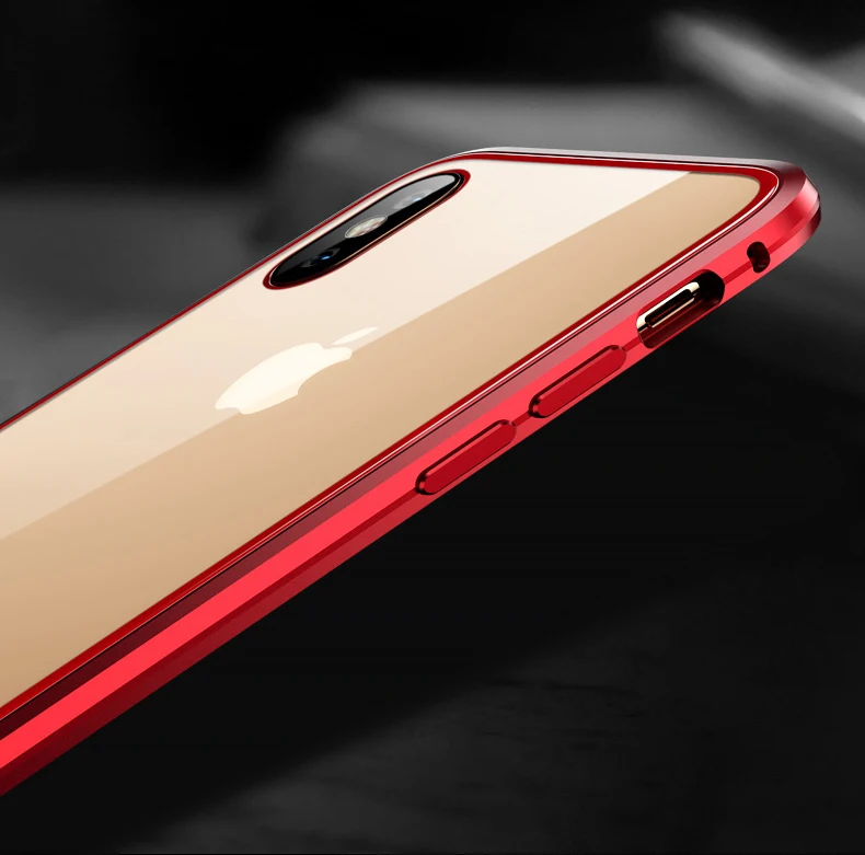 360 Полный чехол Магнитный чехол для телефона для iPhone 11 XS MAX XR XS 8 8 Plus Алюминиевый металлический бампер для iPhone 7 6 6S стеклянный чехол