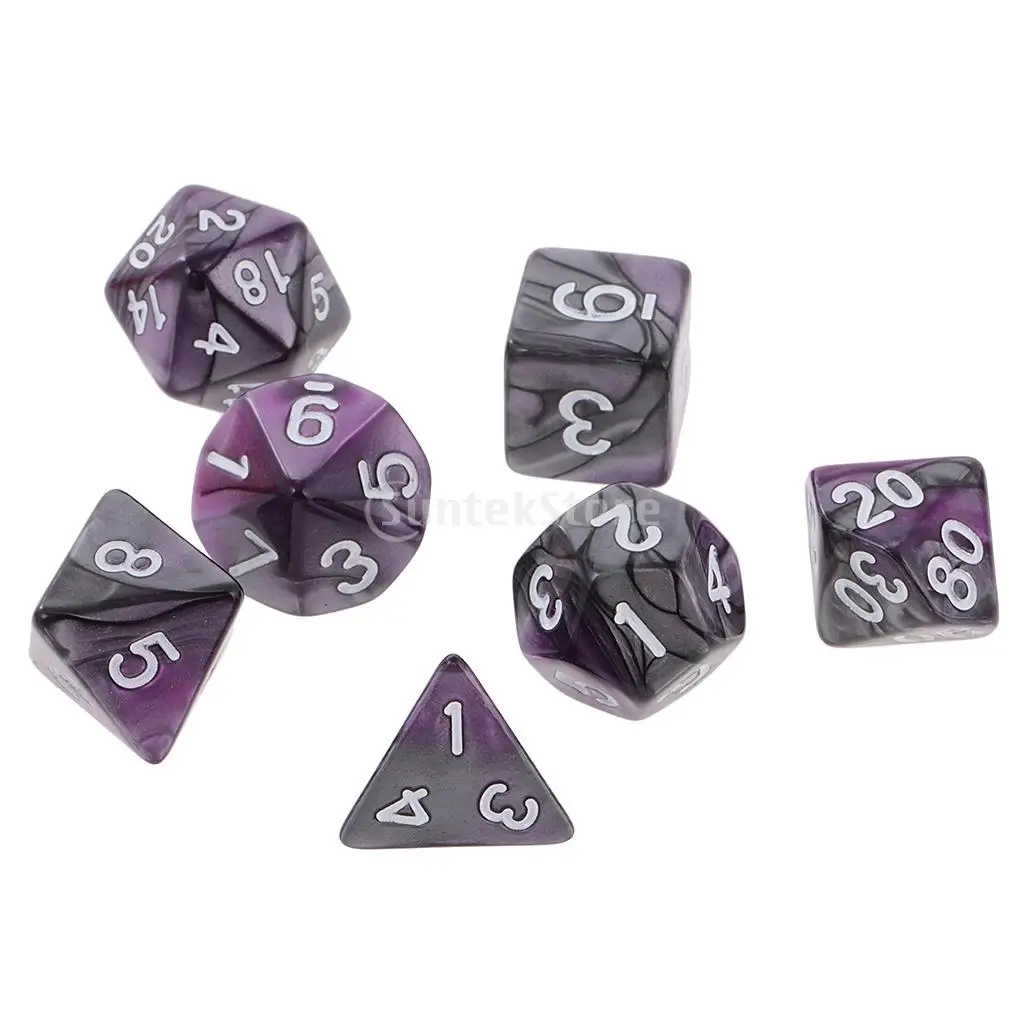 14pcs Two Colors Polyhedral Dices 16mm for Dungeons and Dragons Table Games