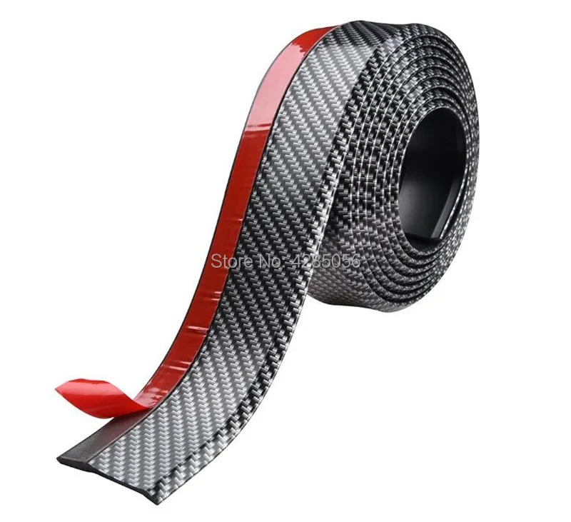 Carbon Fiber Rubber Soft Black Bumper Strip Car Exterior Front Bumper