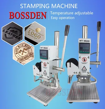 

BOSSDEN 10x13cm with holder bronzing stamp machine DIY brass logo heating embosser bread wood bamboo leather paper press tools
