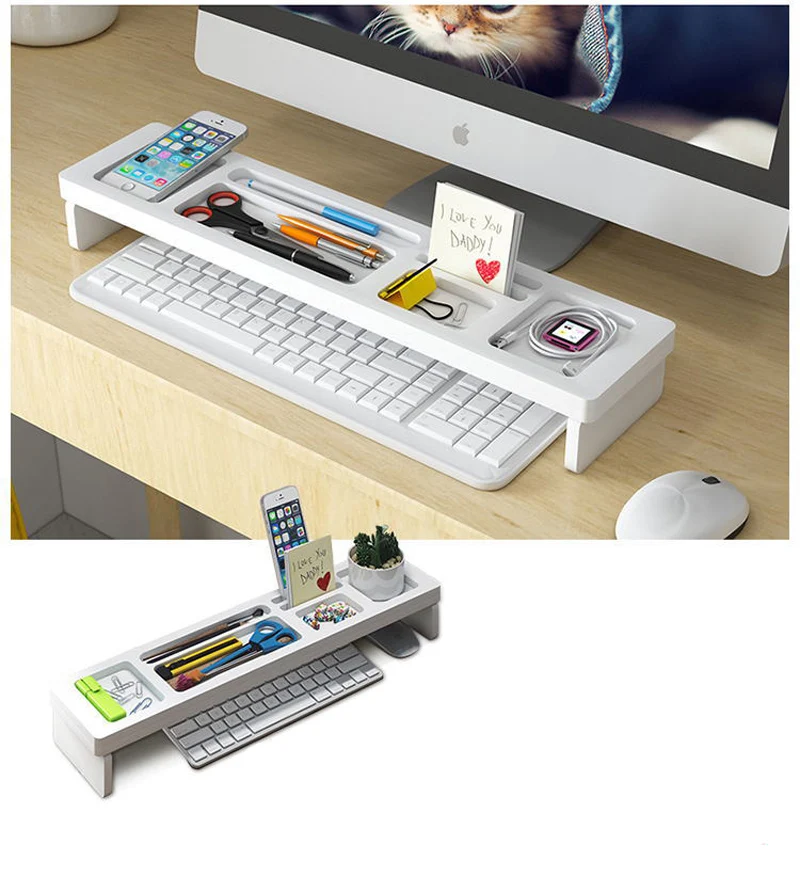 AODMUKI многофункциональная Настольная компьютерная клавиатура полка для хранения деревянная пластиковая ручка бусины домашний декор Вешалка Органайзер коробка