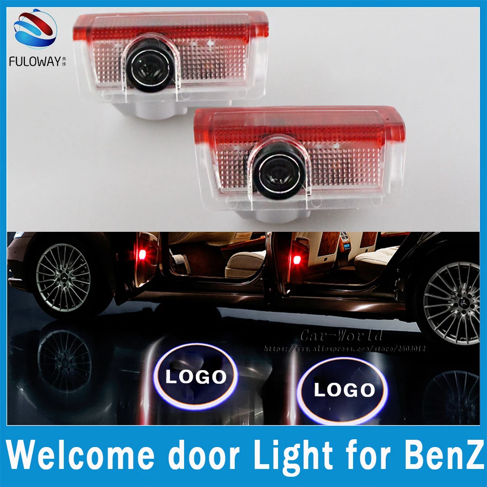2x LED Car Door Light Shadow led Projector 12V For Mercedes