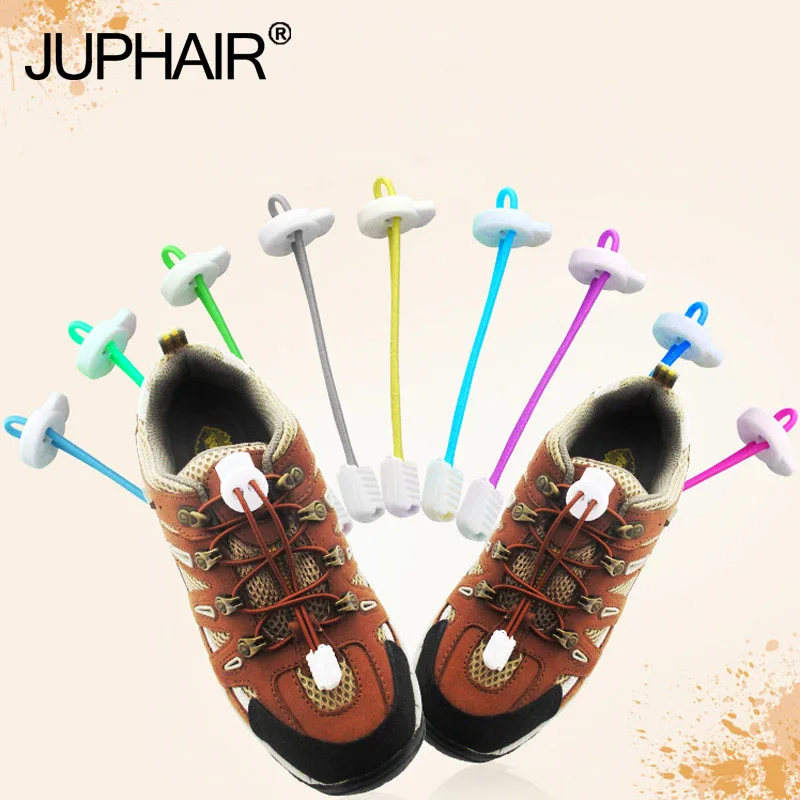 

JUP8 Pair Locking Multi-color Shoelaces White Buckle Lazy Shoelace Sneaker Elastic Adult Children Safe Elastic Shoe Lace Cordone