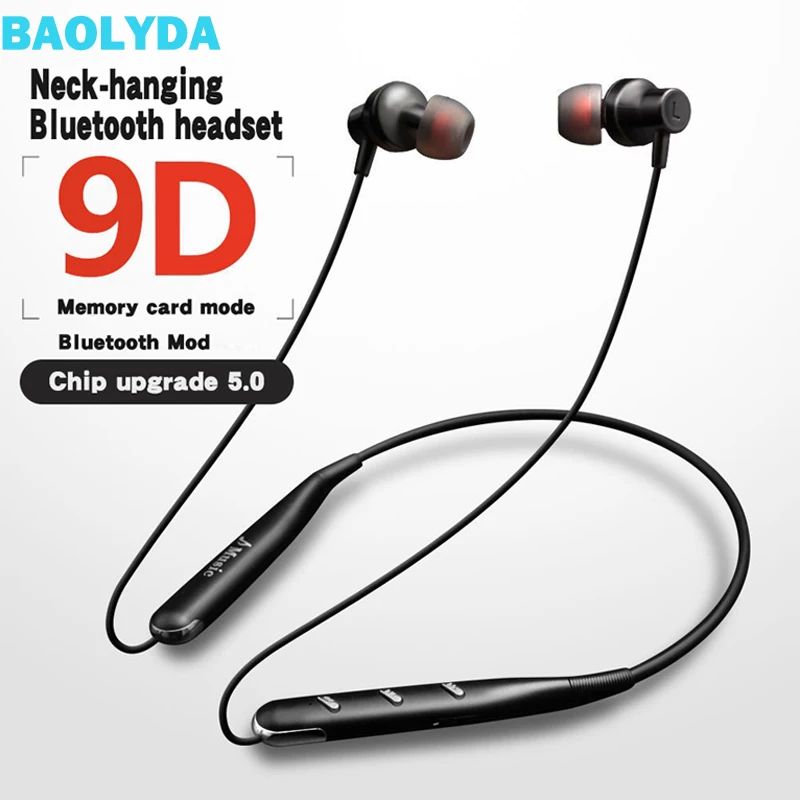 

Baolyda 10h Bluetooth Earphone Wireless headphone TF Card Mode Earbuds With Microphone 9D Stereo 5.0 Bluetooth Phone Earpiece
