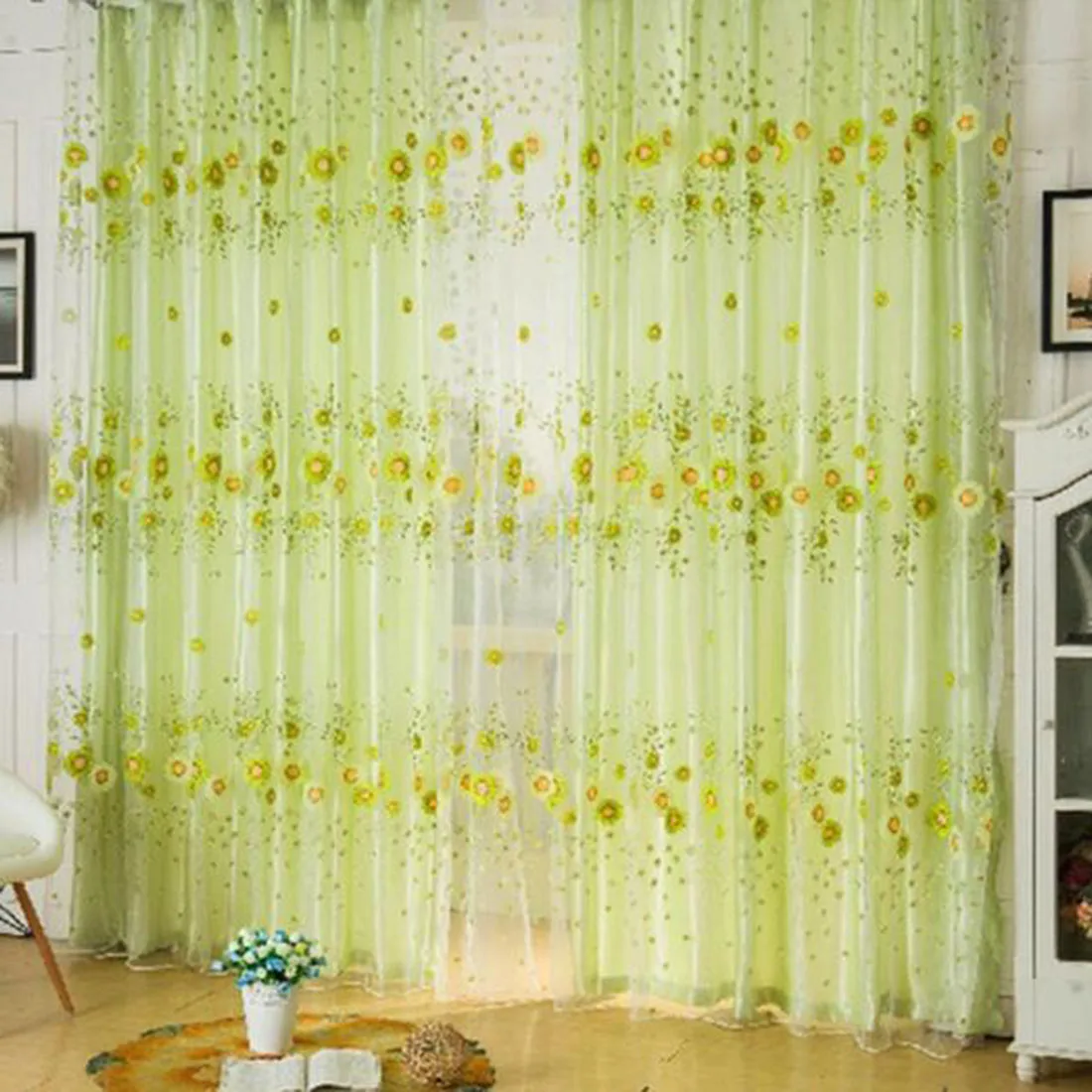Window Screening Balcony Finished Product Burnout Design Flower