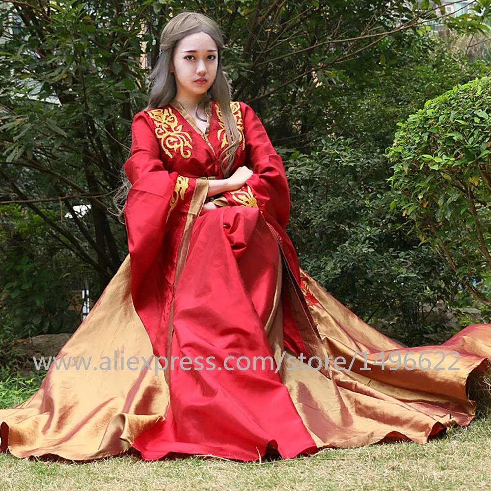 

Custom Made Queen Cersei Lannister Red Exclusive Dress Game Of Thrones Costume For Adult Women Halloween Cosplay Costume