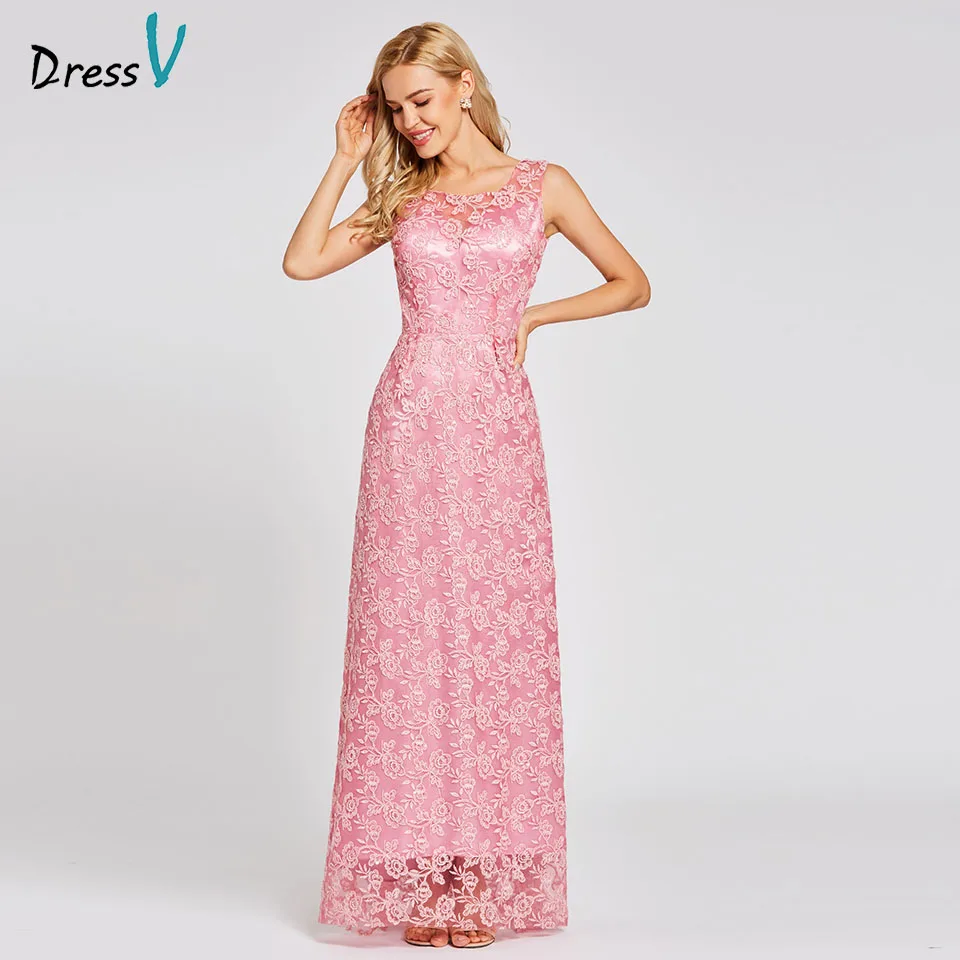 

Dressv peach long a line evening dress backless cheap scoop neck lace sequins wedding party formal dress evening dresses
