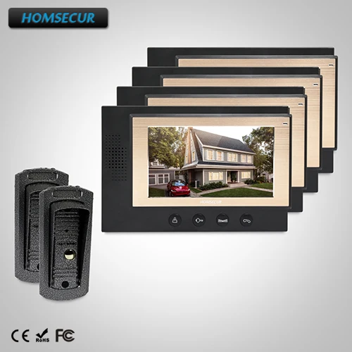 

HOMSECUR 7" Hands-free Video Door Phone Intercom System Electric Lock Supported(TC041+TM701-B)