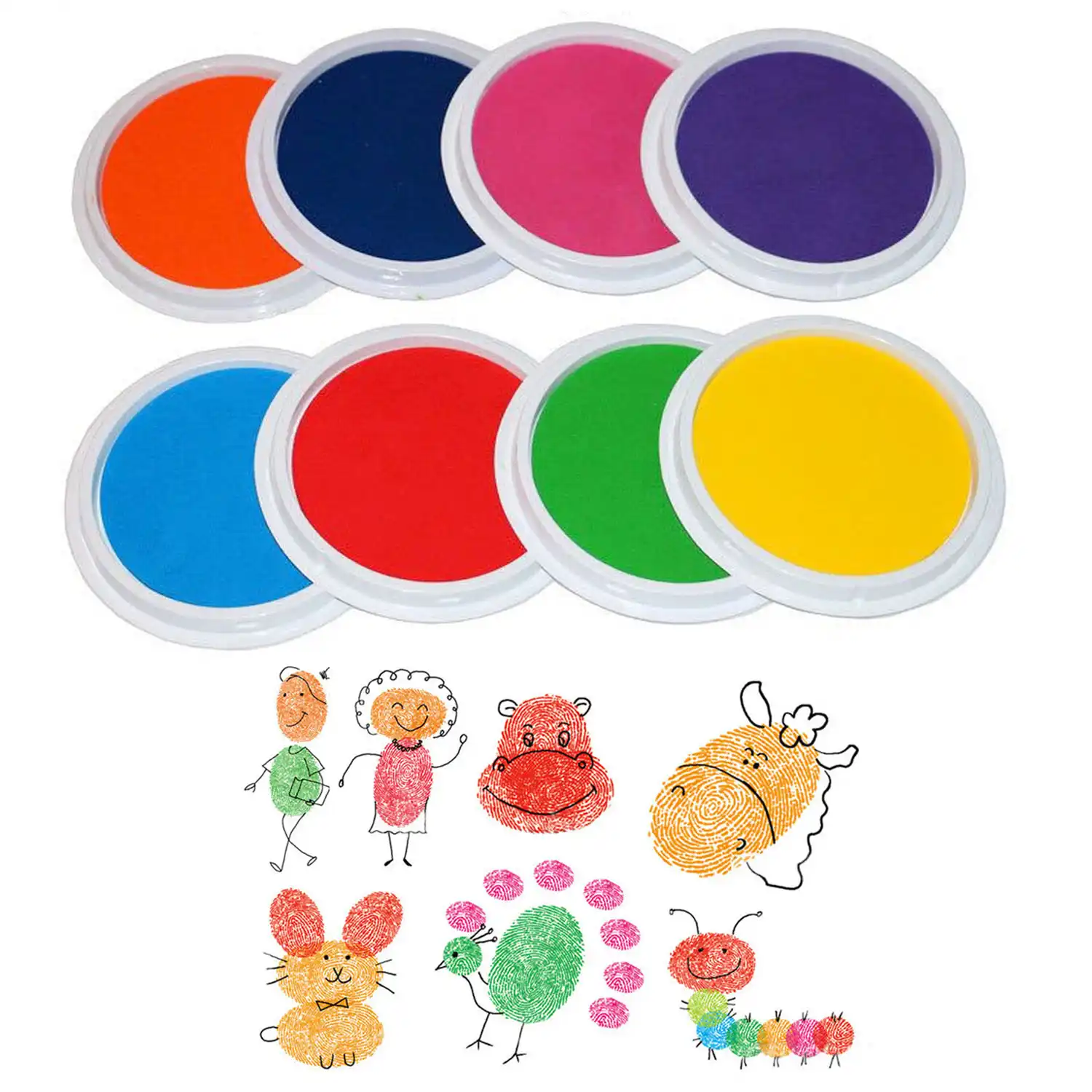 8pcs Assorted Colors Craft Finger Ink Pad Inkpad Printing For Paper Wood Kids Fingerprint Diy Painting Drawing Creative Toy Gift Aliexpress
