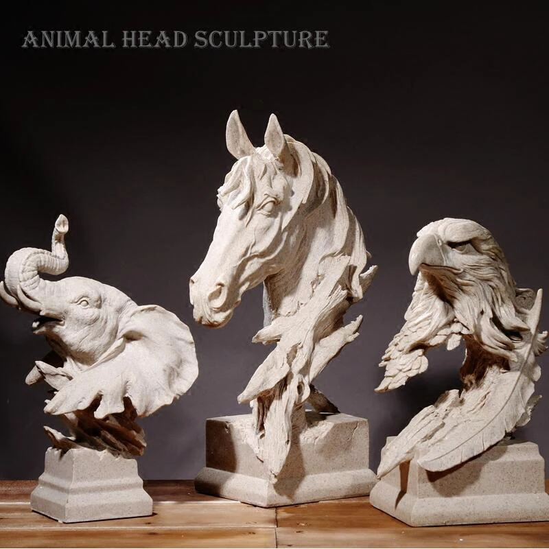 

Europe Office Desktop Sulpture Art Home Furnishing Decoration Resin Animal Statues Livingroom Handicrafts Crafts Retro Ornaments