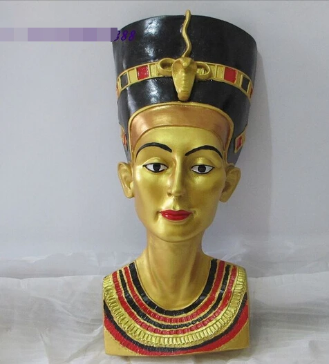 

007946 Beautiful Bronze ART sculpture head statue Nefertiti ancient Egyptian queen