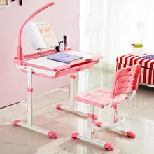Высокое качество регулируемая высота защиты видения коррекции сидя обучения детей стол и стул набор письменный стол