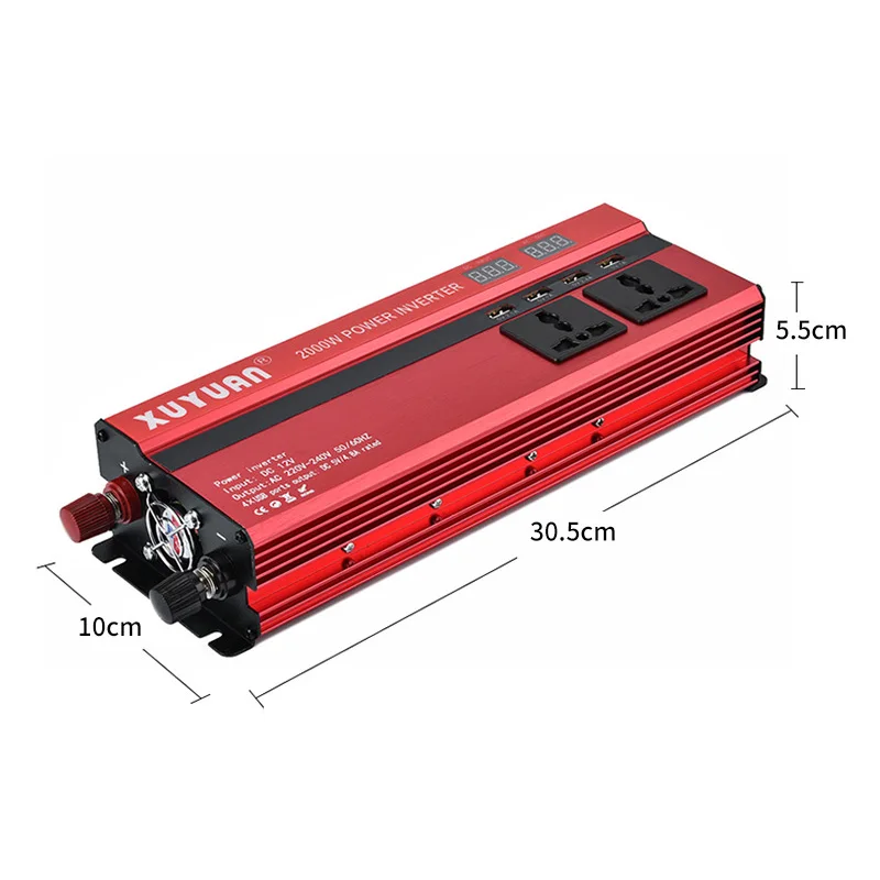 4000 W/5000 W автомобиль с питанием от солнечных батарей Мощность инвертор светодиодный DC12/24 V постоянного тока до AC110/220 синусоида преобразователь 4 интерфейсы USB