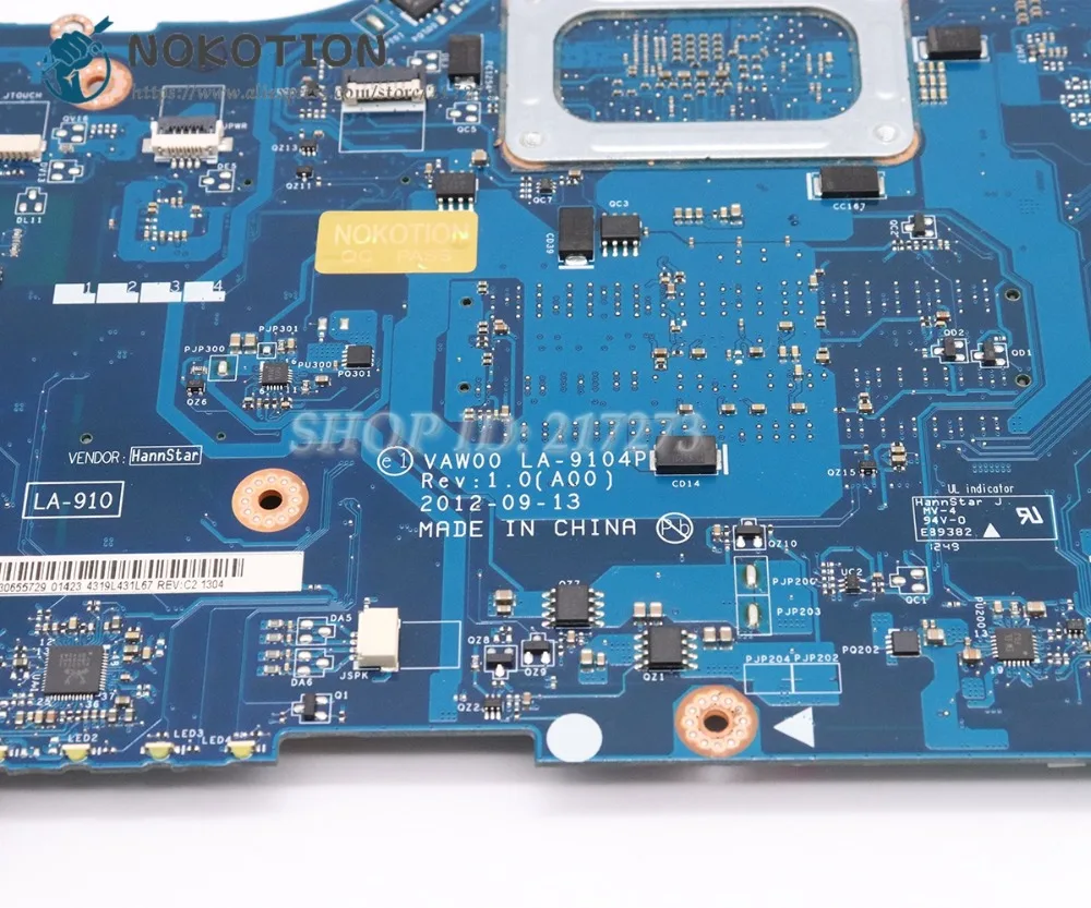 Материнская плата NOKOTION для ноутбука Dell Inspiron 15R 5521 3521 материнская Φ 0TPX0T VAW00 CPU