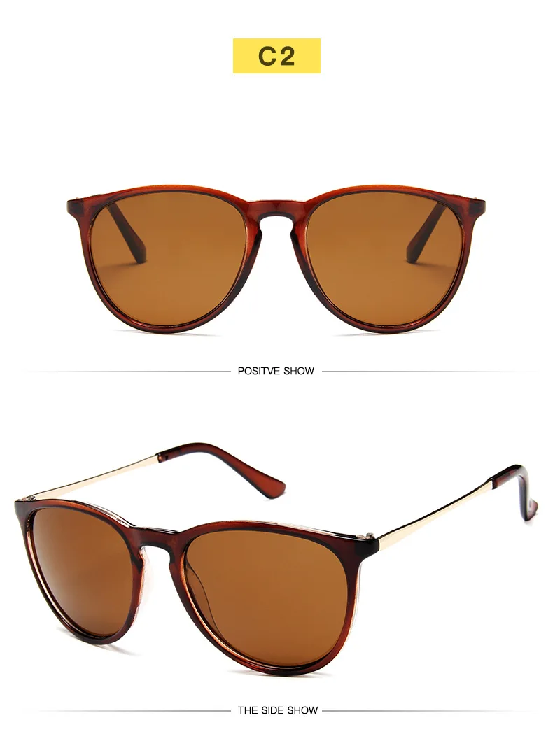 Vintage Retro Mirror Erika Sunglasses Women Brand Designer Cat Eye Sun Glasses Leopard Protection Mirrored 4171 zonnebril dames