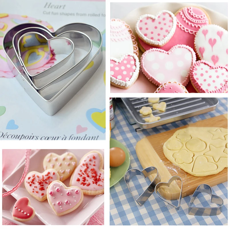 Buy 3PC/Set Love Heart Shaped Cookie Cutter Valentine