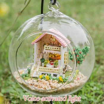 

DIY Romantic Glass House 3D Miniature Assemble Mini Model Creative Diary Building Dollball Kit Christmas Toys for Children